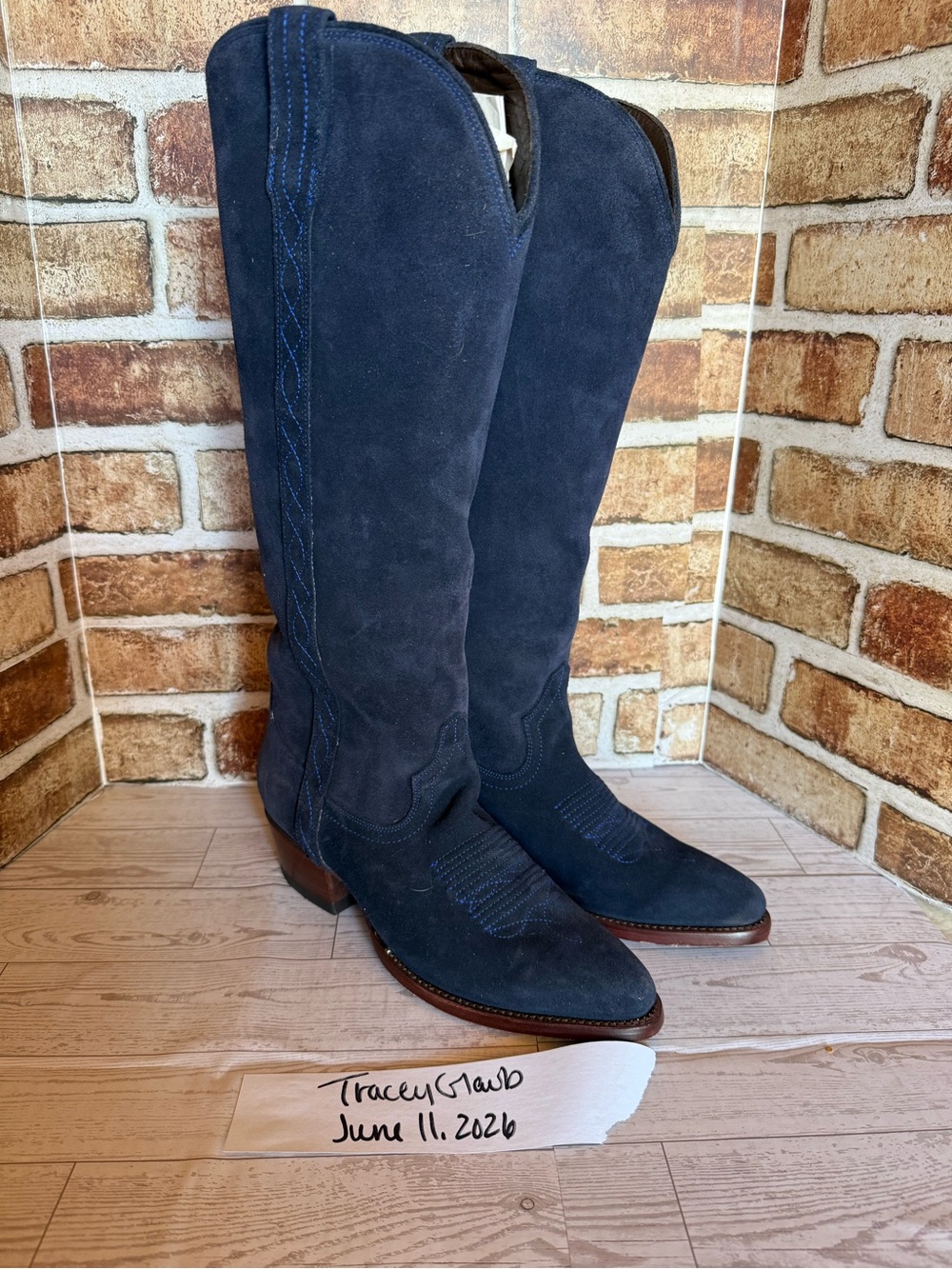 Tecovas Navy Suede eclipse abby caviler Western Boots